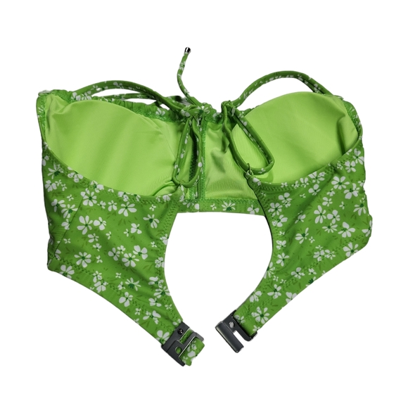 Perry Shirred Bikini Top Floral in Gren - Picture 11 of 13
